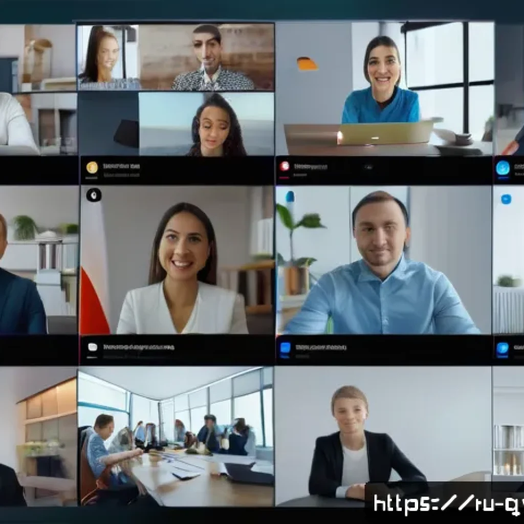 온라인 토론에서의 커뮤니케이션 장벽 극복하기 - A diverse group of people from Russia and other CIS countries engaged in a respectful online video c...