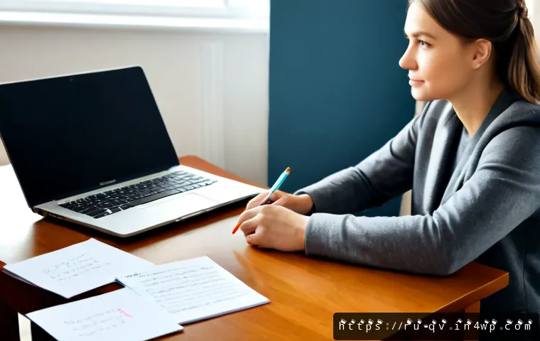Home 17 온라인 토론의 효과적인 개요 작성법 - Photorealistic home office scene of a Russian-speaking adult preparing an effective online debate ou...